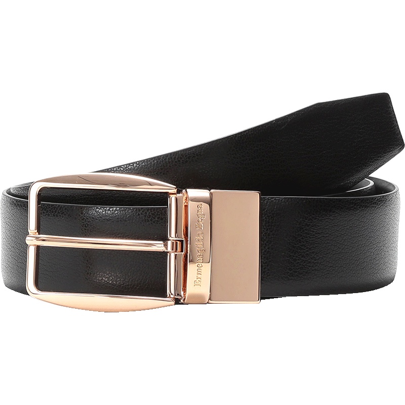 Ermenegildo Zegna 杰尼亚 男款牛皮针扣式双面皮带腰带 BMADE1 702E