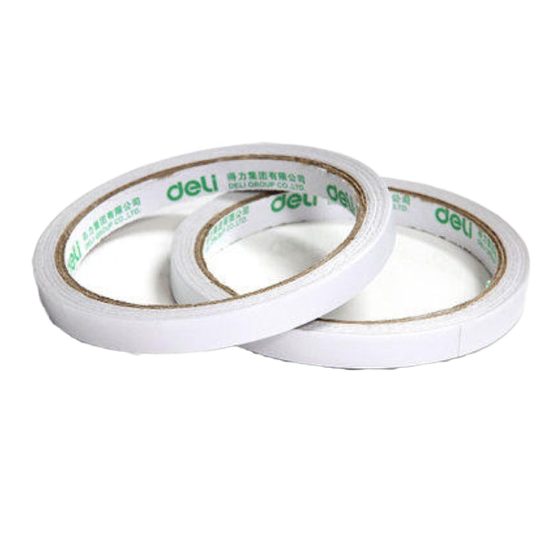 办公文具用品 得力(deli)高粘性棉纸双面胶带 9mm*10y 9.1m卷 32卷袋装