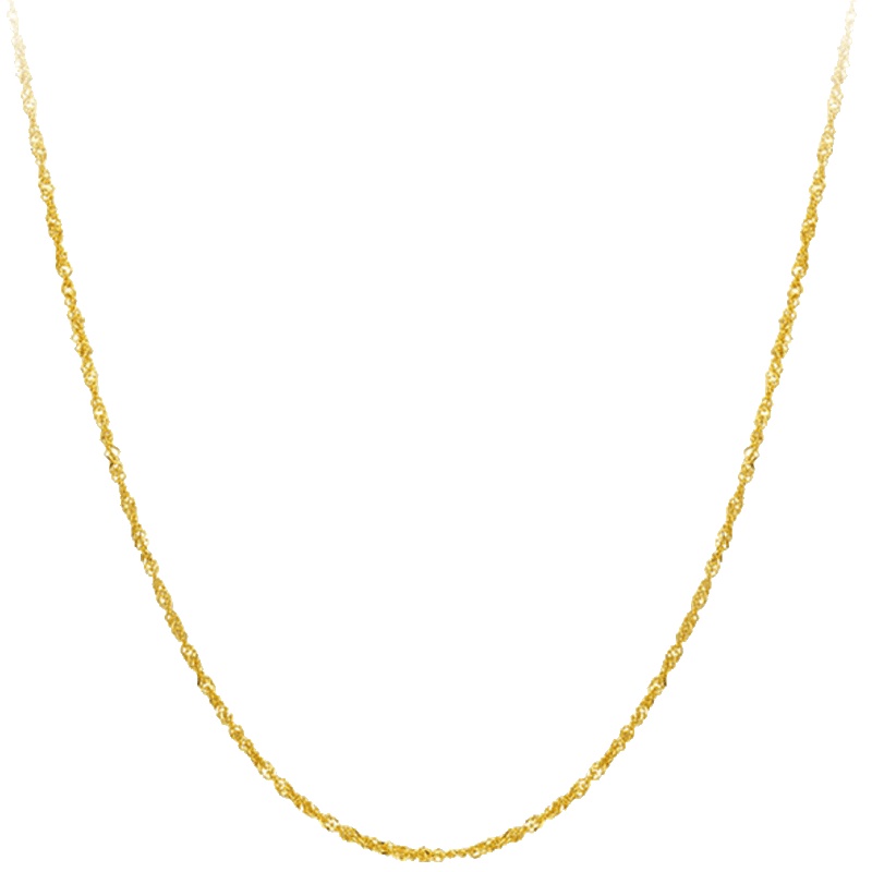 周大福珠宝首饰亮丽时尚水波链18K金项链E104744