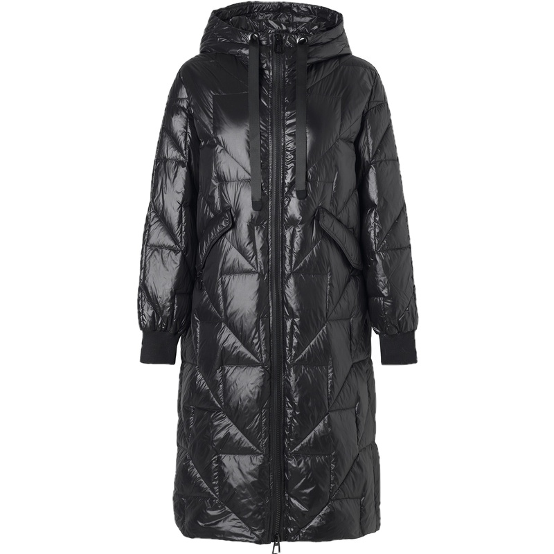 三彩2020冬季新款连帽长款大码羽绒服宽松胖mm显瘦面包服外套女装