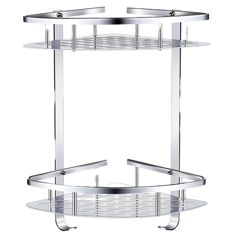 弘拜 免打孔浴室置物架 浴室角架 沐浴用品收纳架子 太空铝三角架 太空铝置物架 卫生间置物架卫浴挂件