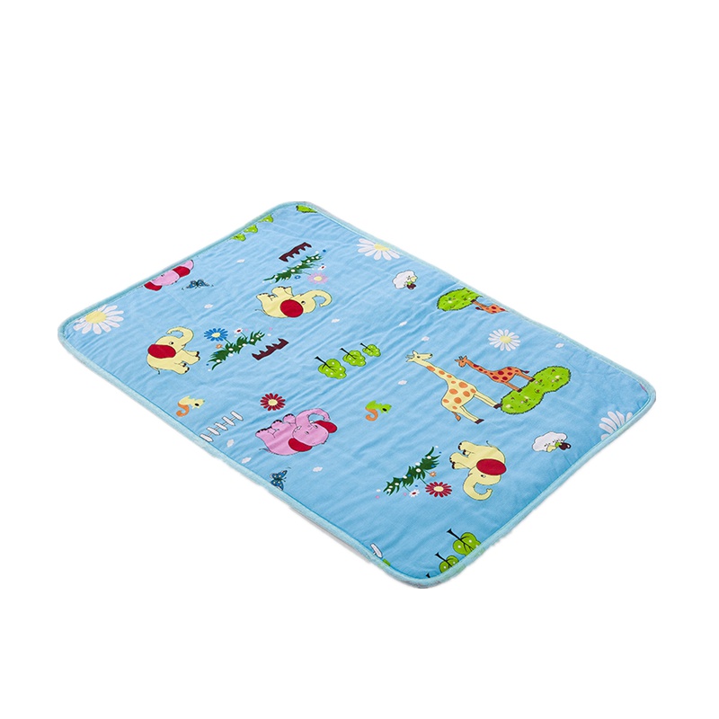 百爱婴儿印花卡通隔尿垫宝宝超大加大防漏隔尿床垫防水可洗尿垫 颜色随机发货(棉+聚酯纤维质FSGND-705)