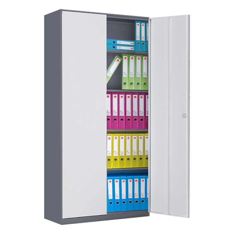 震海 通门文件柜办公柜灰套白档案资料柜办公家具办公柜类钢制加厚办公室储物柜 家用书柜