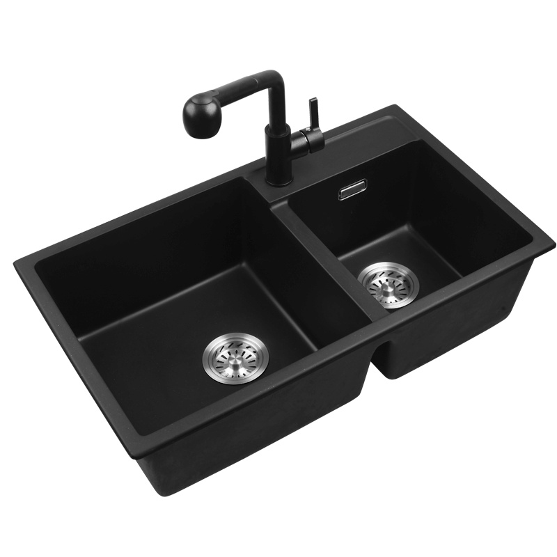 法恩莎[FAENZA]石英石水槽单槽套餐厨房洗碗池洗菜盆大容量家用花岗岩台上盆套餐