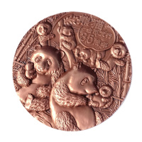 航母首航纪念章 中国高铁紫铜直径90mm