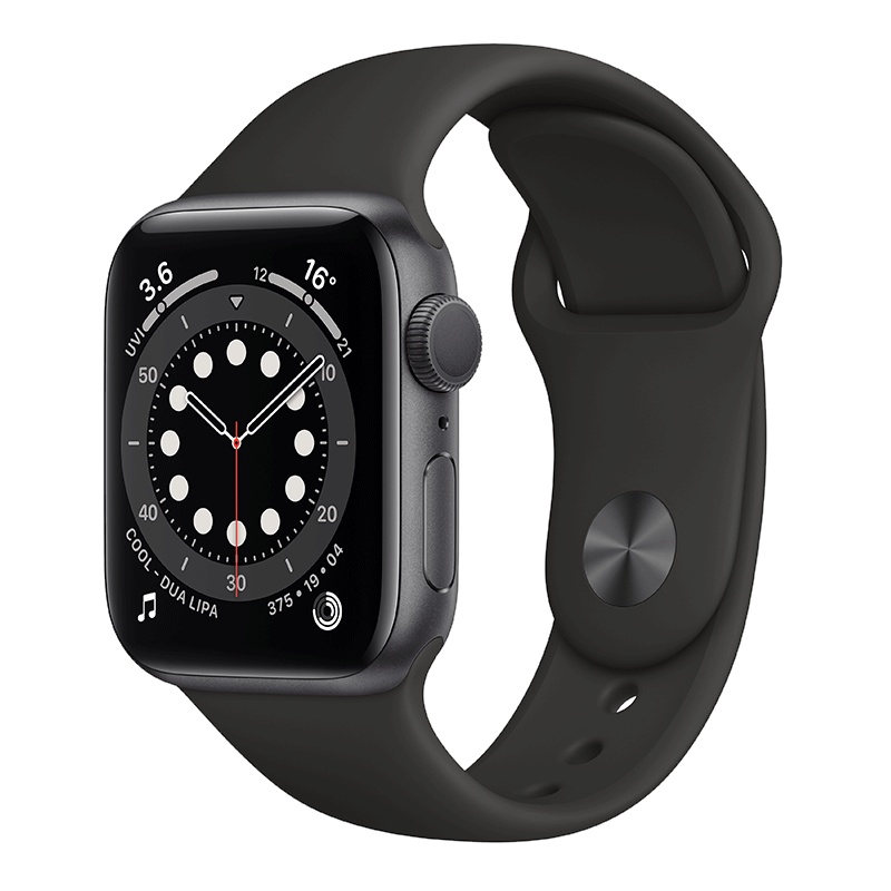 Apple Watch Series 6 40毫米 GPS版 深空灰色铝金属表壳 黑色运动表带 智能手表