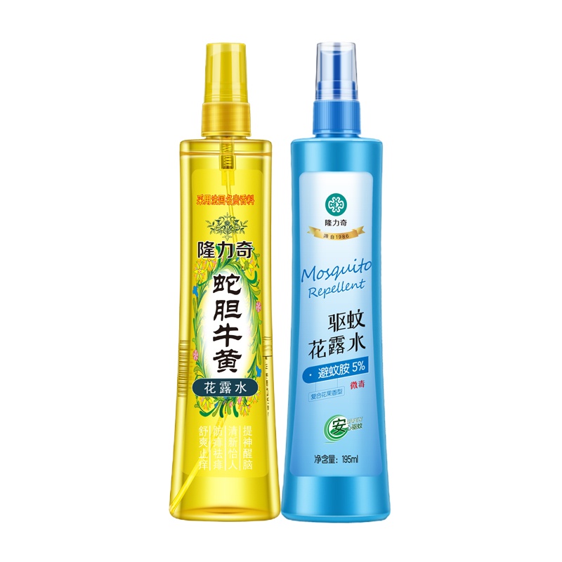 隆力奇驱蚊花露水(复合果香型)195ml/蛇胆牛黄花露水195ml/*2