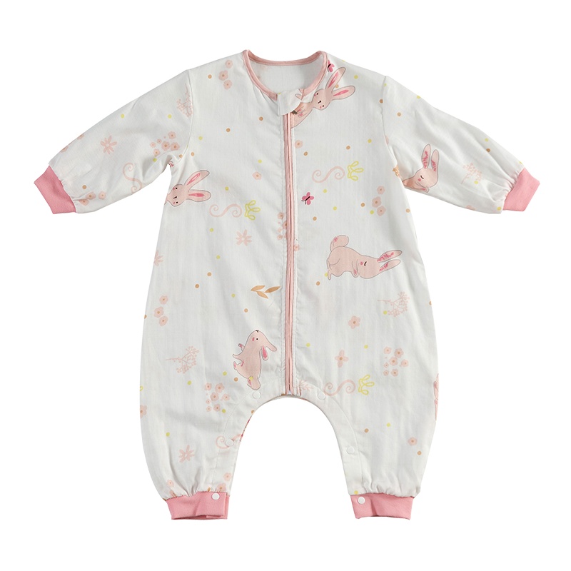 喜临门纱布分腿睡袋婴幼儿襁褓春秋款睡衣防踢防惊跳宝宝睡觉神器