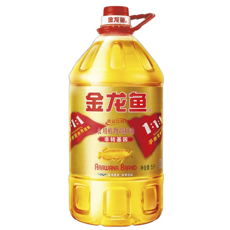 金龙鱼 非转基因食用植物调和油5L*4桶 黄金比例食用调和油家用烹饪炒菜送礼佳品