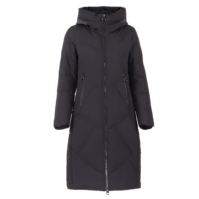 坦博尔新款羽绒服女士中长款修身收腰冬季时尚洋气保暖外套女装