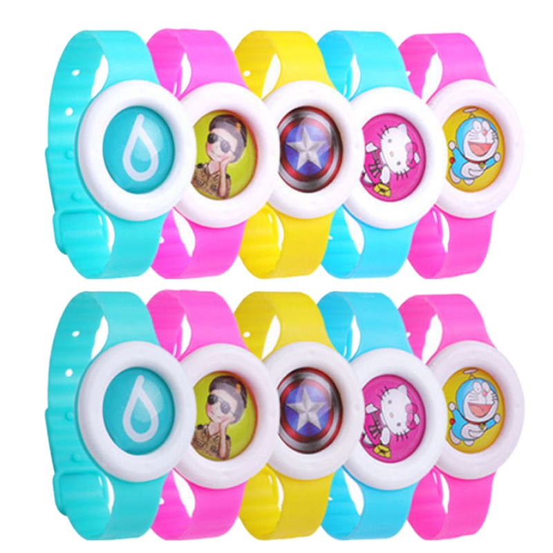 韩国进口驱蚊扣防蚊贴植物精油神器驱蚊手环婴儿宝宝户外随身便携 驱蚊手表[推荐装]10个 图案颜色随机