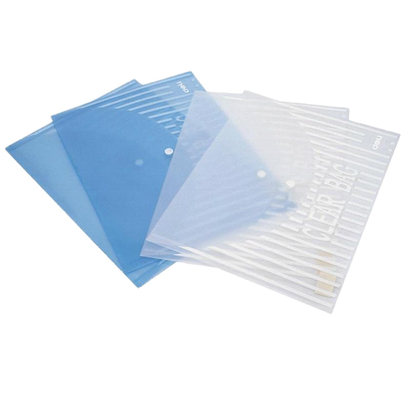 得力(deli)5502A4透明按扣公文袋/文件袋(10只装)