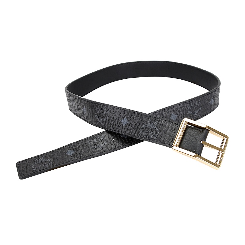 MCM 男士纯色人造革双面腰带 MXB9ADB06BK100