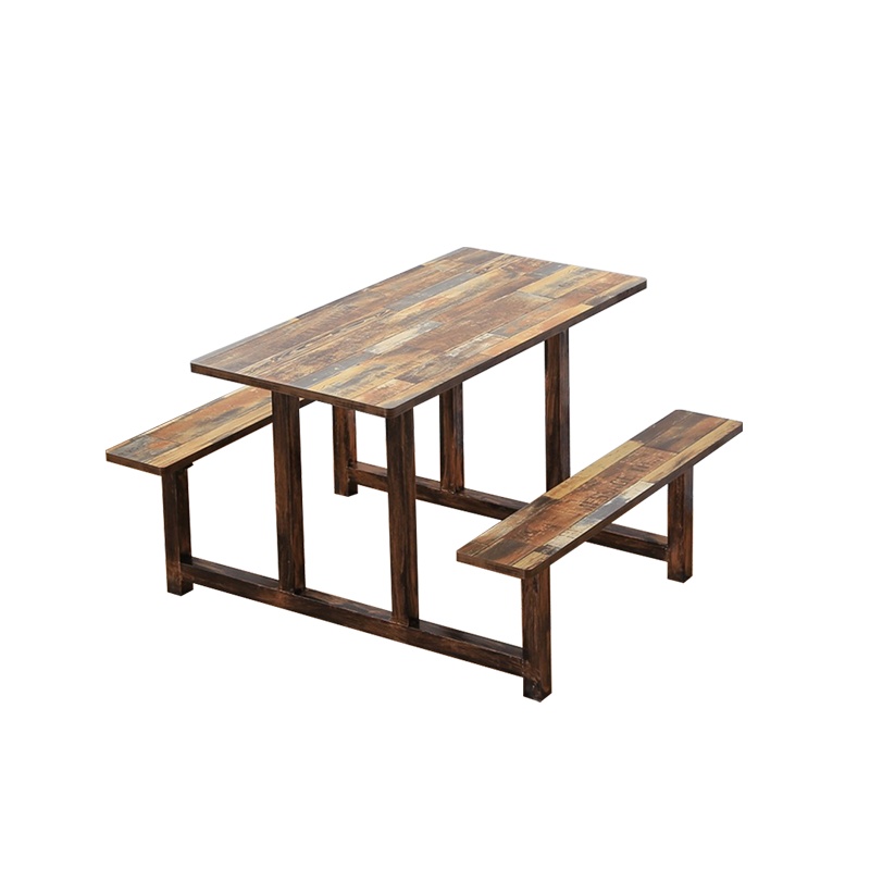 星岛员工餐桌四人连体快餐桌椅组合小吃店面馆公司学校不锈钢食堂餐桌