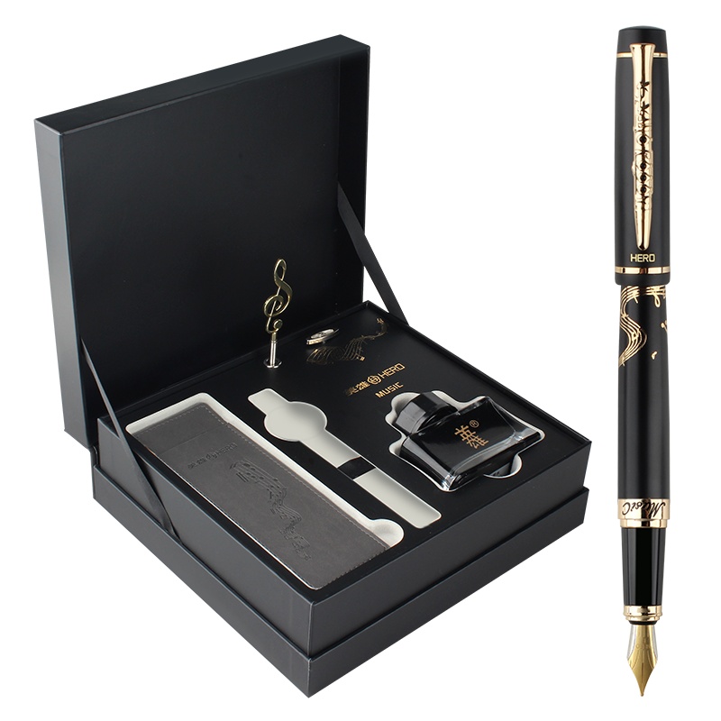 英雄(HERO)钢笔8106音乐礼盒套装 礼物送礼商务男士女学生 日用书写练字签字笔