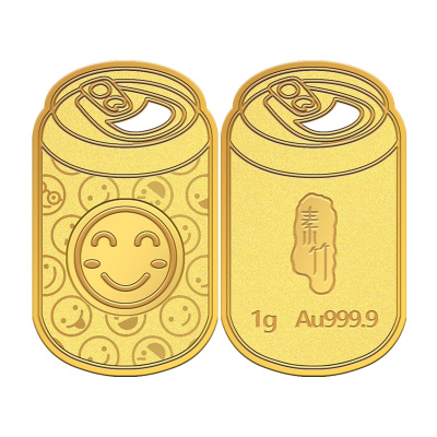 素竹 足金/黄金au9999金条 新款素竹系列异形1克金条 emoji可乐罐 可