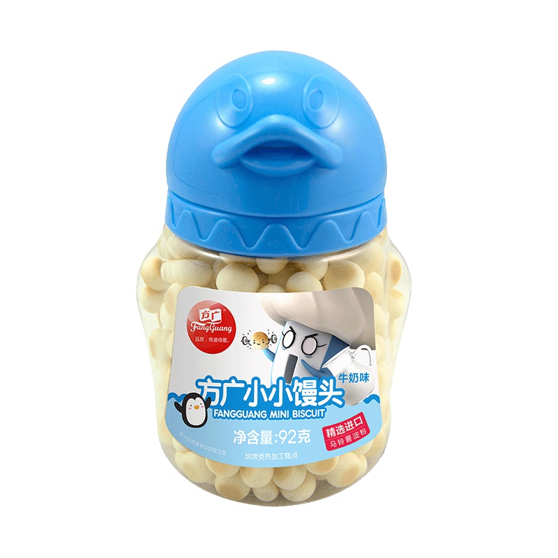 方广 宝宝零食 小小馒头牛奶味 92g/罐装 饼干入口即化