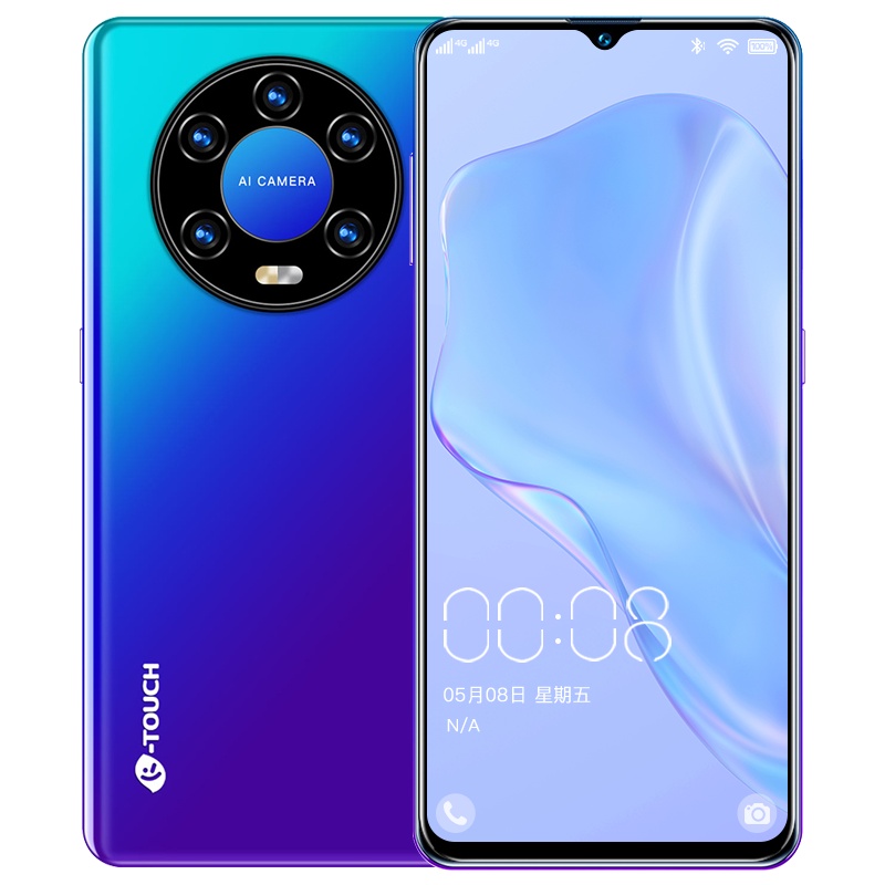 天语 P60pro 6.5英寸高清水滴屏 游戏拍照智能手机 侧键指纹 人脸识别全网通4G 极光蓝 64GB