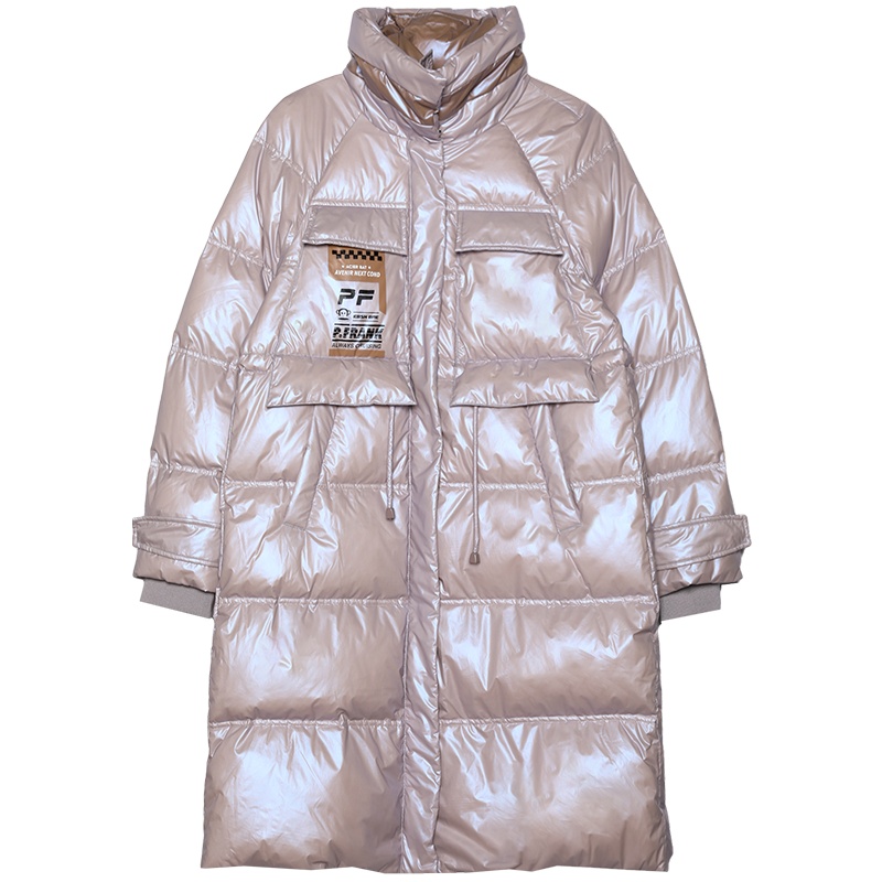 Paul Frank/大嘴猴冬季新款羽绒服女长款卫衣印花潮双层立领