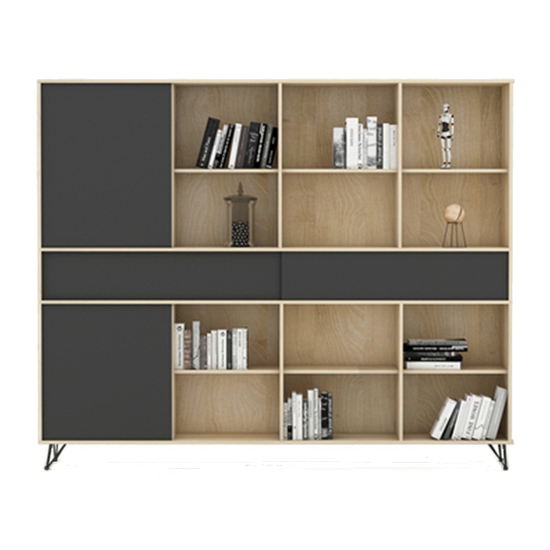 鑫金虎 办公家具木质书柜组合板式资料档案柜老板室背景文件高柜子