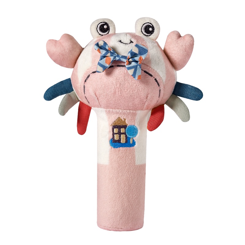 babycare婴儿安抚BB棒 益智宝宝手抓布偶0-1岁新生儿陪睡毛绒玩具 比提尼螃蟹&波比熊