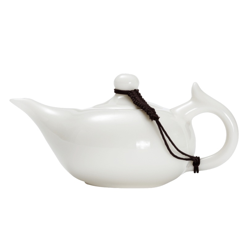 金镶玉 茶壶 陶瓷功夫茶具 高白瓷品茗壶 礼盒装 大权在握高白壶