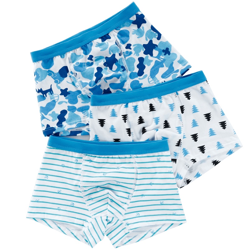 小红豆童装儿童内裤男童平角裤棉质青少年学生四角裤中大童男童短裤头