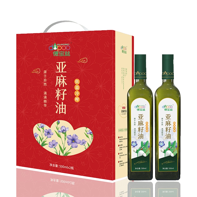 德宝盆亚麻籽油礼盒500ml*2
