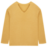 鄂尔多斯ERDOS 早秋V领翻花时尚羊绒衫舒适宽松女士针织衫/毛衣