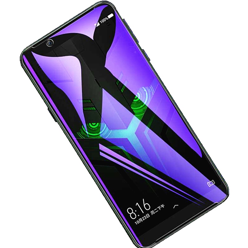 [送手机壳]轻万适用小米黑鲨2手机钢化膜xiaomi游戏抗蓝光全屏手机钢化膜