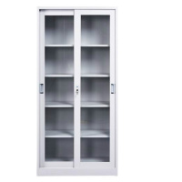 尊号 文件柜铁皮柜加厚多层资料柜铁质矮柜凭证柜抽屉储物柜收纳柜 移门通玻柜(0.8板材)