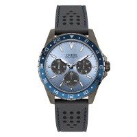 盖尔斯(GUESS)时尚简约三眼冰蓝多功能石英男士手表W1108G6