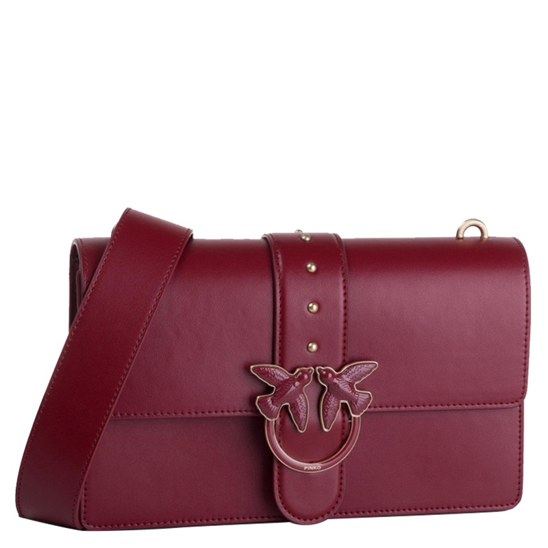 QH Pinko 品高 女士Love系列深红色牛皮斜挎包 1P21EG-Y5FFR40
