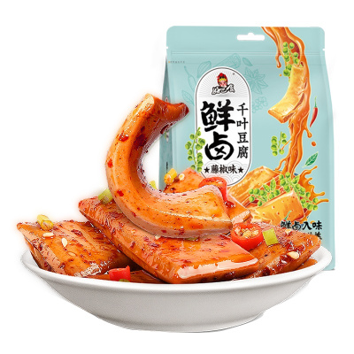 好巴食 鲜卤千叶豆腐藤椒味125g*4手撕素牛排休闲零食独立小包装