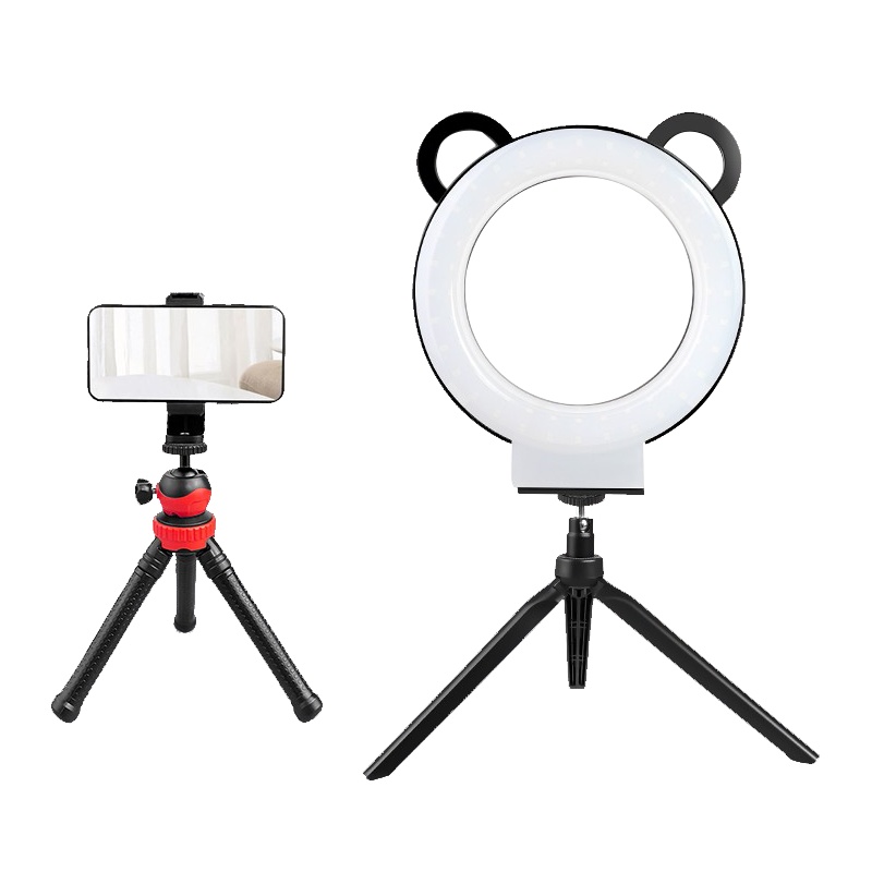 JM 手机直播支架补光灯蓝牙款桌面三脚架美颜灯床头拍摄抖音快手网红主播支架学习教学支架 桌面直播双三脚架