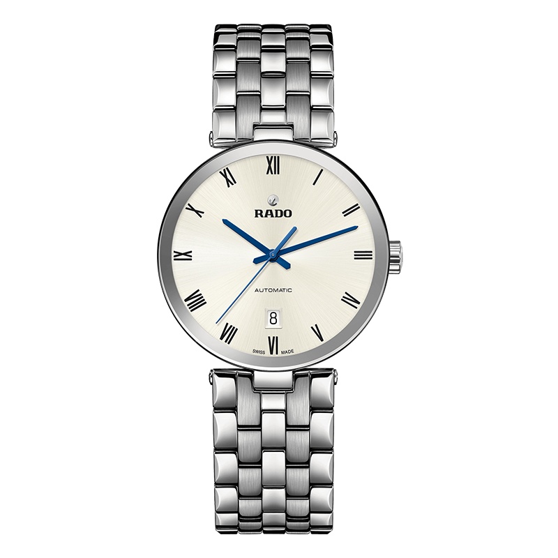 雷达(RADO)瑞士手表 佛罗伦萨系列 时尚商务休闲新款 自动机械男表 38mm浅色罗马刻度盘钢带R48901123