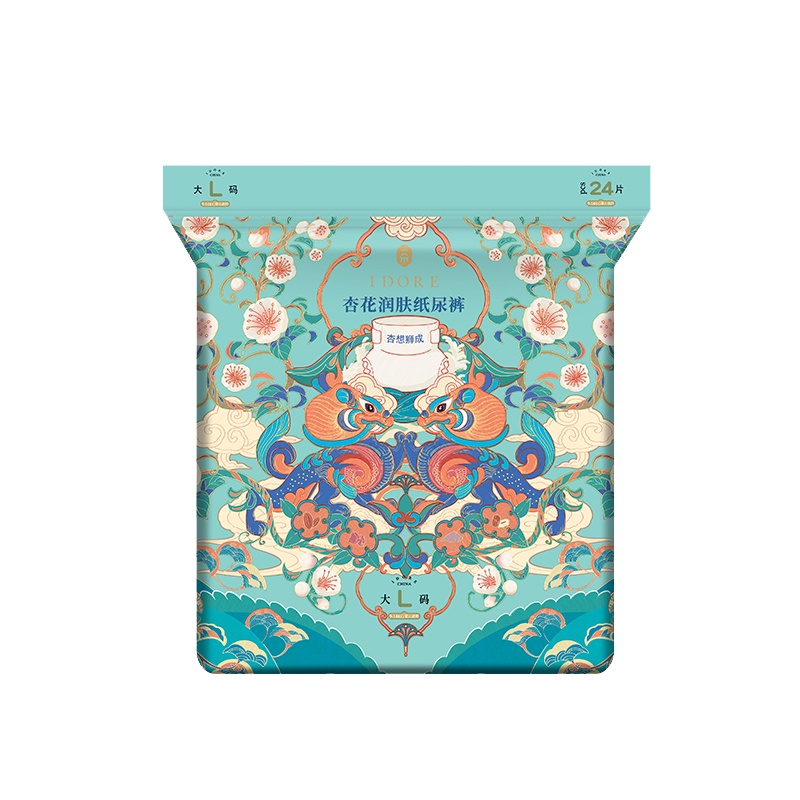 一朵idore杏花润肤纸尿裤L24片超薄干爽透气春夏用男女宝宝尿不湿