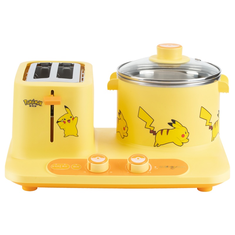 东菱(Donlim)多士炉DL-3405皮卡丘黄色款 多功能早餐机家用面包机吐司烤面包多士炉蒸煮烤全能