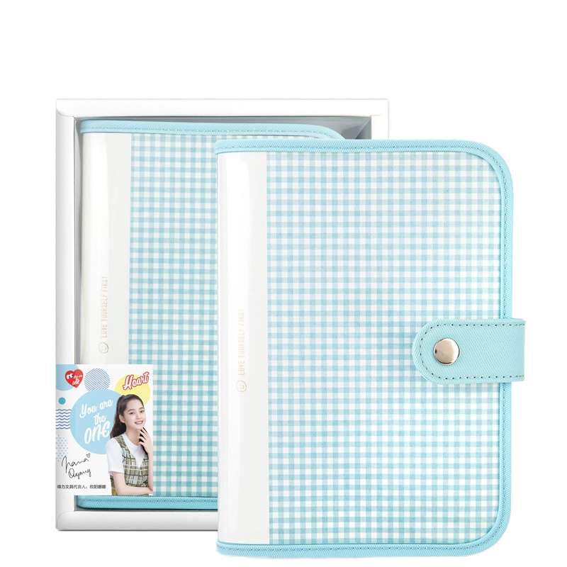 得力(deli)欧阳娜娜同款32K96张胶套按扣手账本 小清新精装本日记本记事本笔记本子