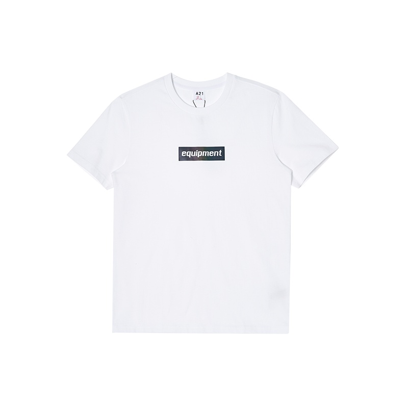 A21夏季2021新款男装3M幻彩印花情侣短袖T恤白色上衣黑色潮女衣服