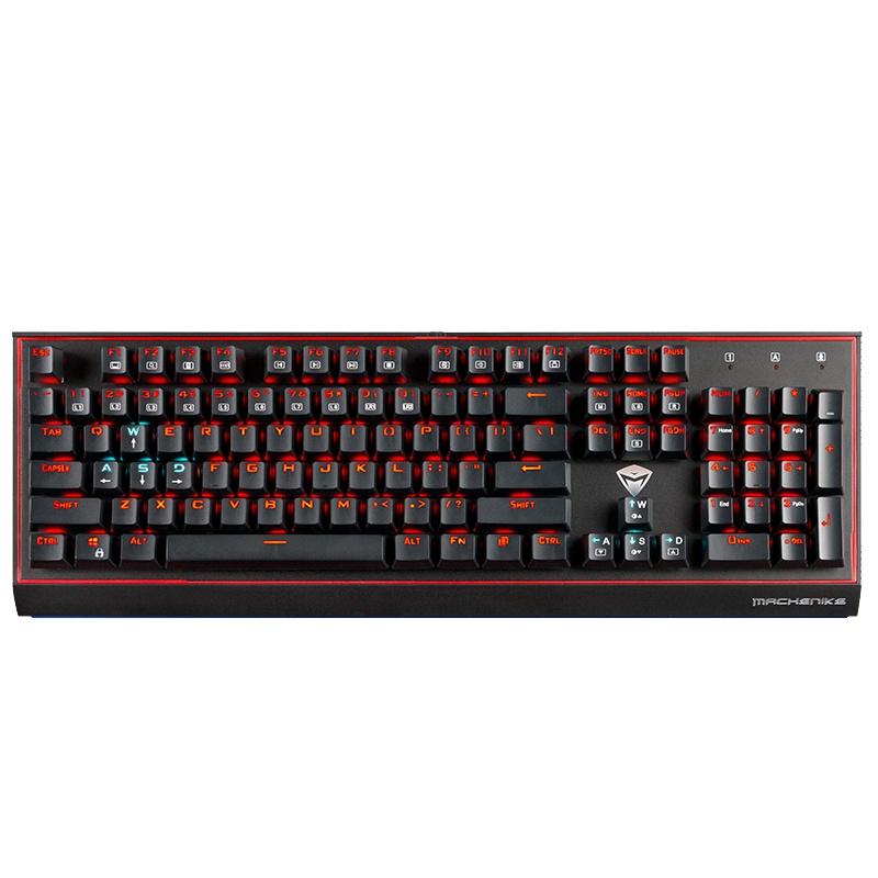 MACHENIKE机械师 耀K1 机械键盘电脑办公有线游戏键盘 笔记本台式吃鸡键盘 黑色-背光-电镀键帽-青轴