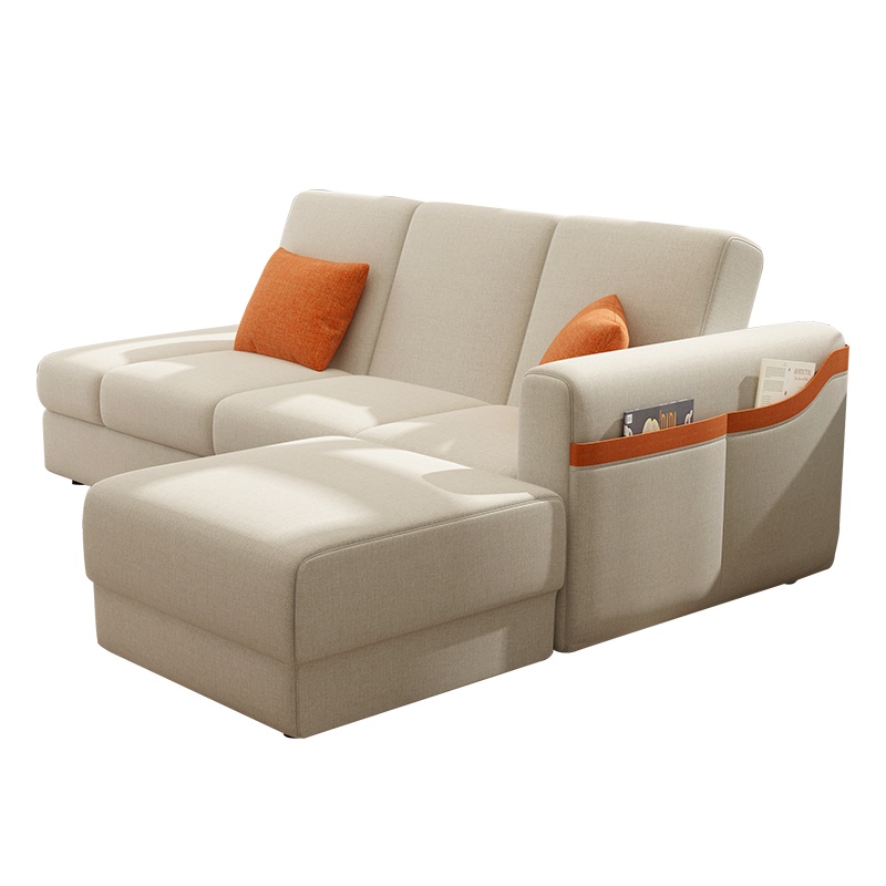 A家家具沙发 北欧客厅小户型布艺沙发床 简约现代可拆洗日式懒人折叠床布艺木质其他 ADS-028