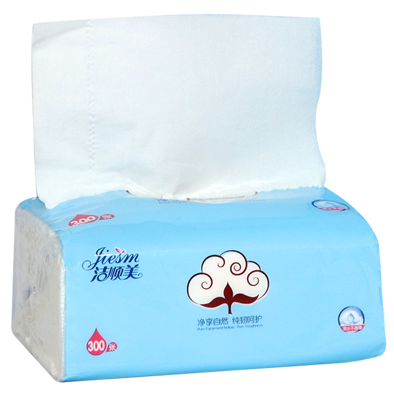 洁顺美面巾纸 抽纸 家庭用纸177mmx166mm 4层 300张40包 细腻顺滑