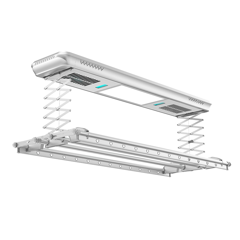 好易点智能晾衣机 阳台升降伸缩晾衣架 四杆照明智能升降紫外消毒智能烘干E53/A 雅典银