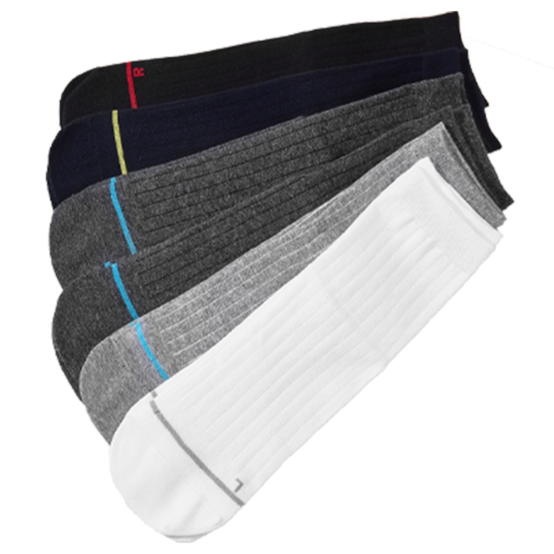 ENK【左右脚设计】纯棉商务袜弹力舒适休闲男士袜子男