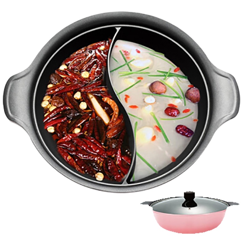 [精选]德世朗DFS-H071红粉家人鸳鸯火锅28CM