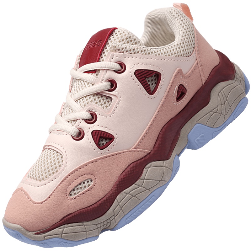 强人3515老爹鞋女新款ins超火系带休闲系个性拼色运动风厚底松糕单鞋