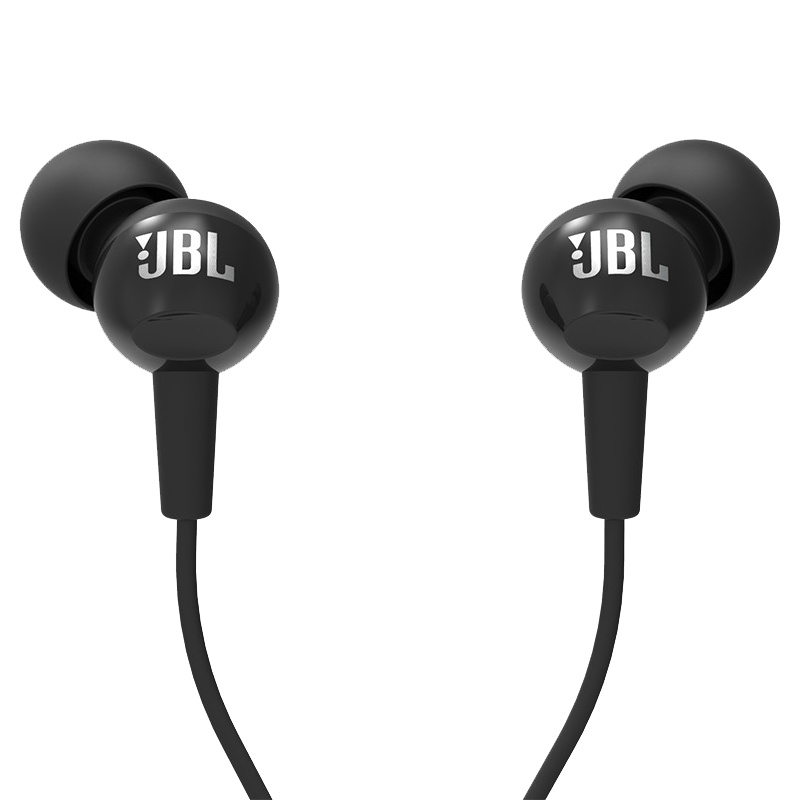 JBL C100SI 入耳式耳机 带耳麦可通话 苹果安卓手机通用 游戏耳机 立体声超轻盈 黑色