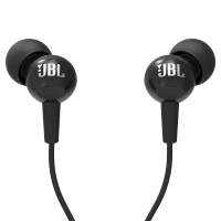 JBL C100SI 入耳式耳机 带耳麦可通话 苹果安卓手机通用 游戏耳机 立体声超轻盈 黑色