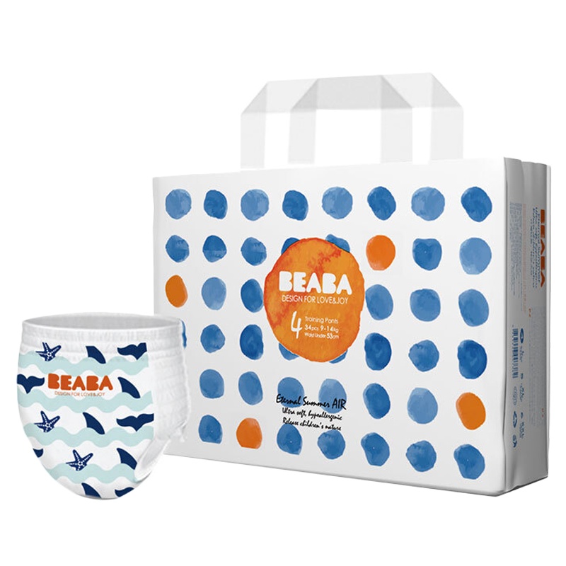 Beaba碧芭宝贝盛夏光年拉拉【L码】码裤超薄透气宝宝学步裤尿片 拉拉裤L码34片(9-14kg)
